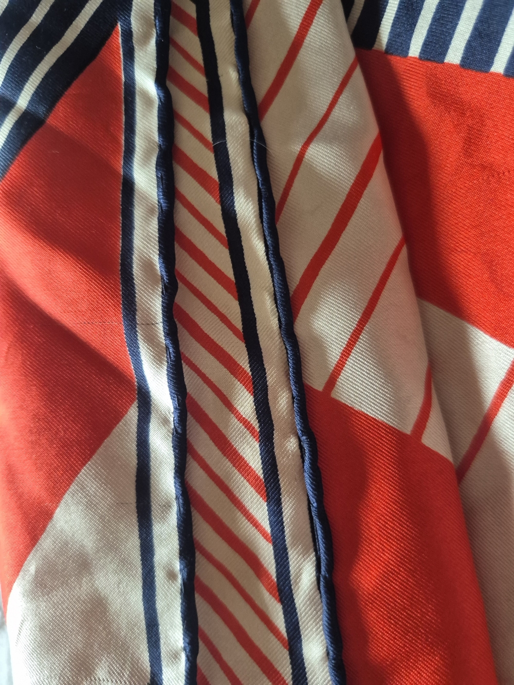 Tiziano ROMA Navy & Red Striped Silk Scarf - Women Accessories - Picture 6 of 8